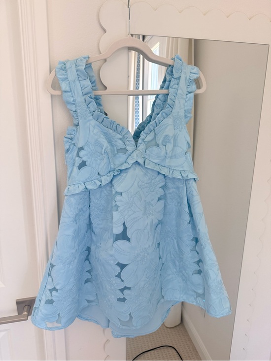 For Love And Lemons Dresses & Skirts - Light Blue Floral Ruffle Dress